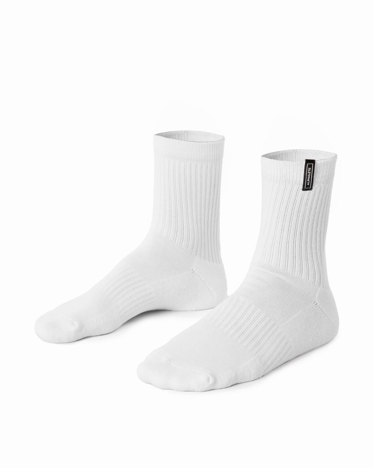 Alphalete Crew Sock Biele | 189-LWMFXR