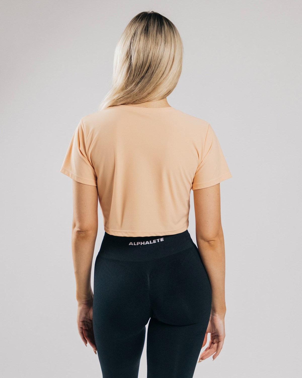 Alphalete Cropped Lahke Kratke Sleeve Oranžové | 271-NGJVQX