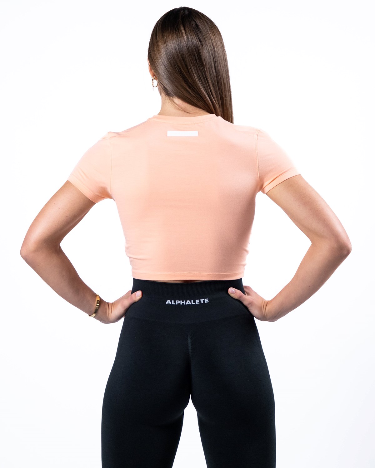 Alphalete Cropped Premium Kratke Sleeve Koralove | 037-WFSZJA