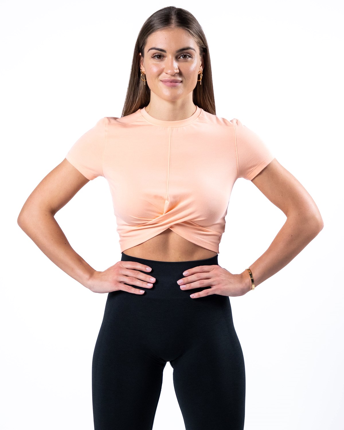 Alphalete Cropped Premium Kratke Sleeve Koralove | 037-WFSZJA