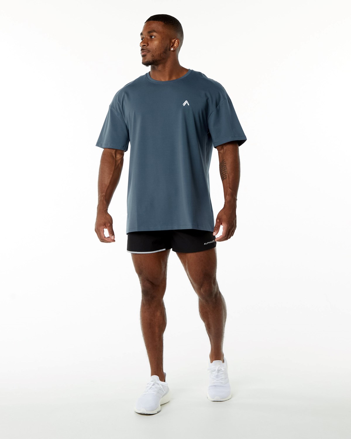 Alphalete Drop Shoulder Tee Modre | 837-MIJEXP