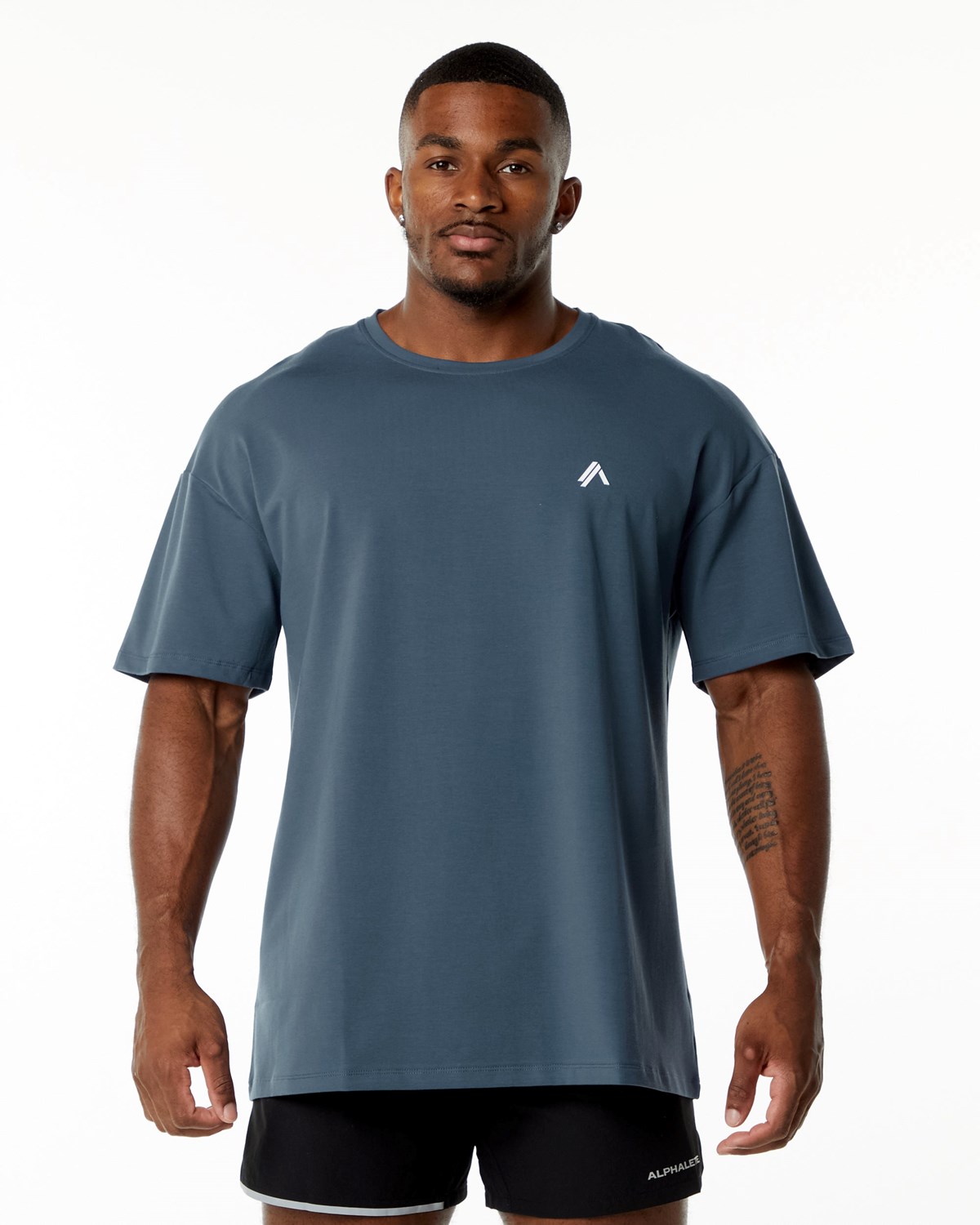 Alphalete Drop Shoulder Tee Modre | 837-MIJEXP