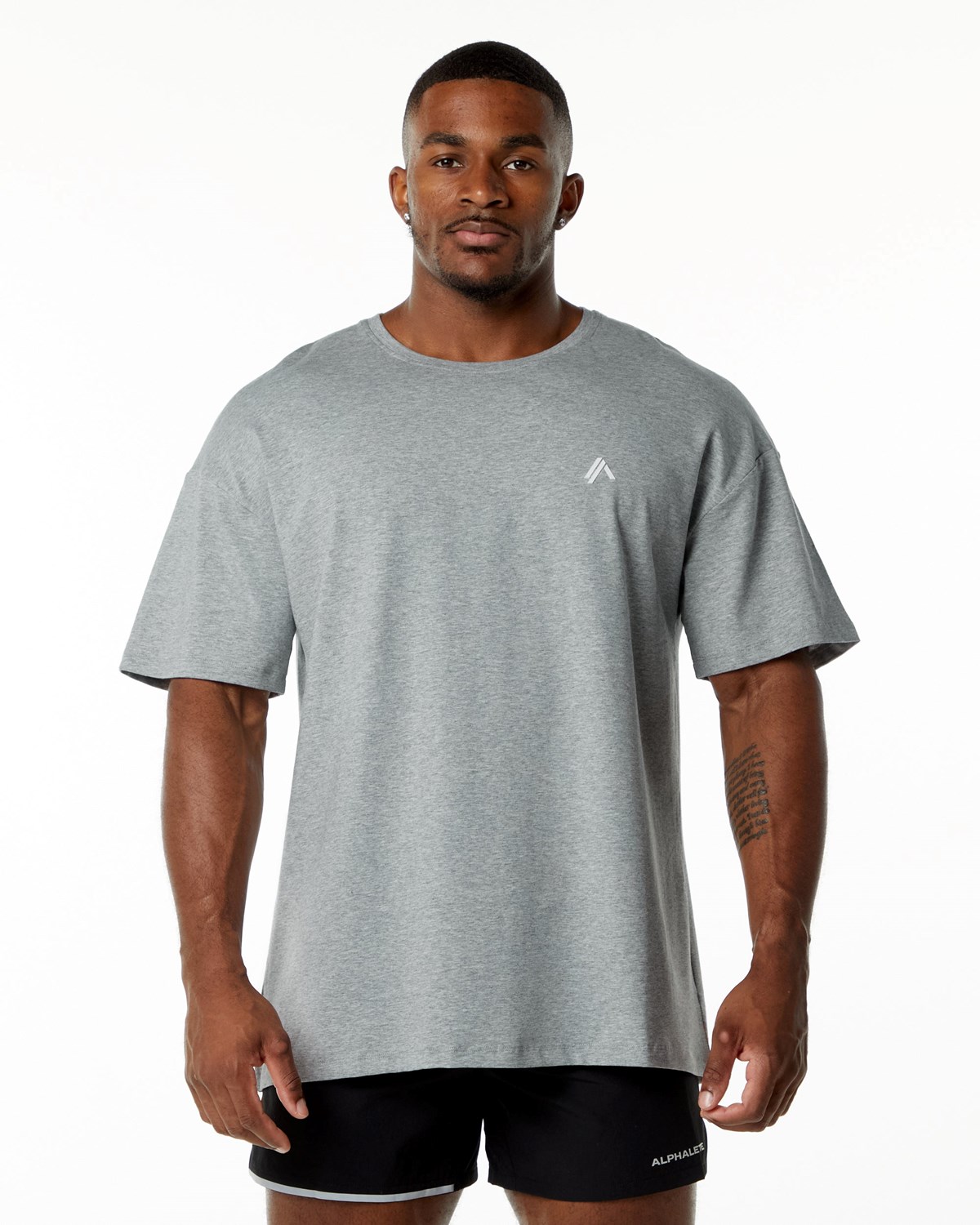 Alphalete Drop Shoulder Tee Siva | 495-CJGIKO