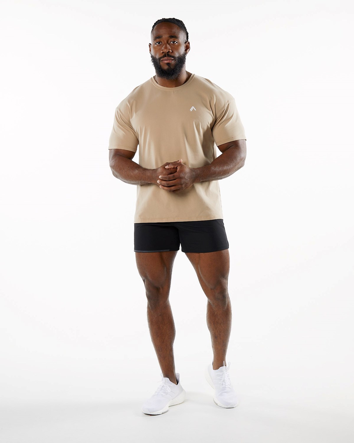 Alphalete Drop Shoulder Tee Taupe | 245-ZGWKJT