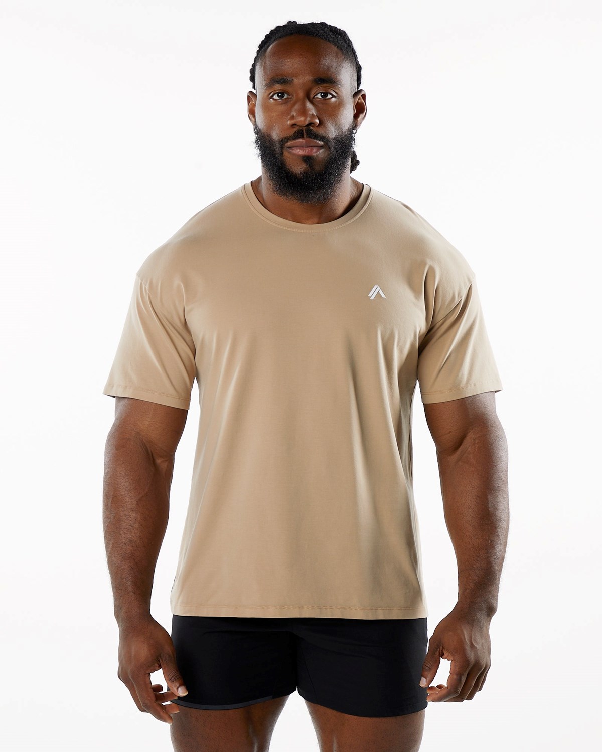 Alphalete Drop Shoulder Tee Taupe | 245-ZGWKJT