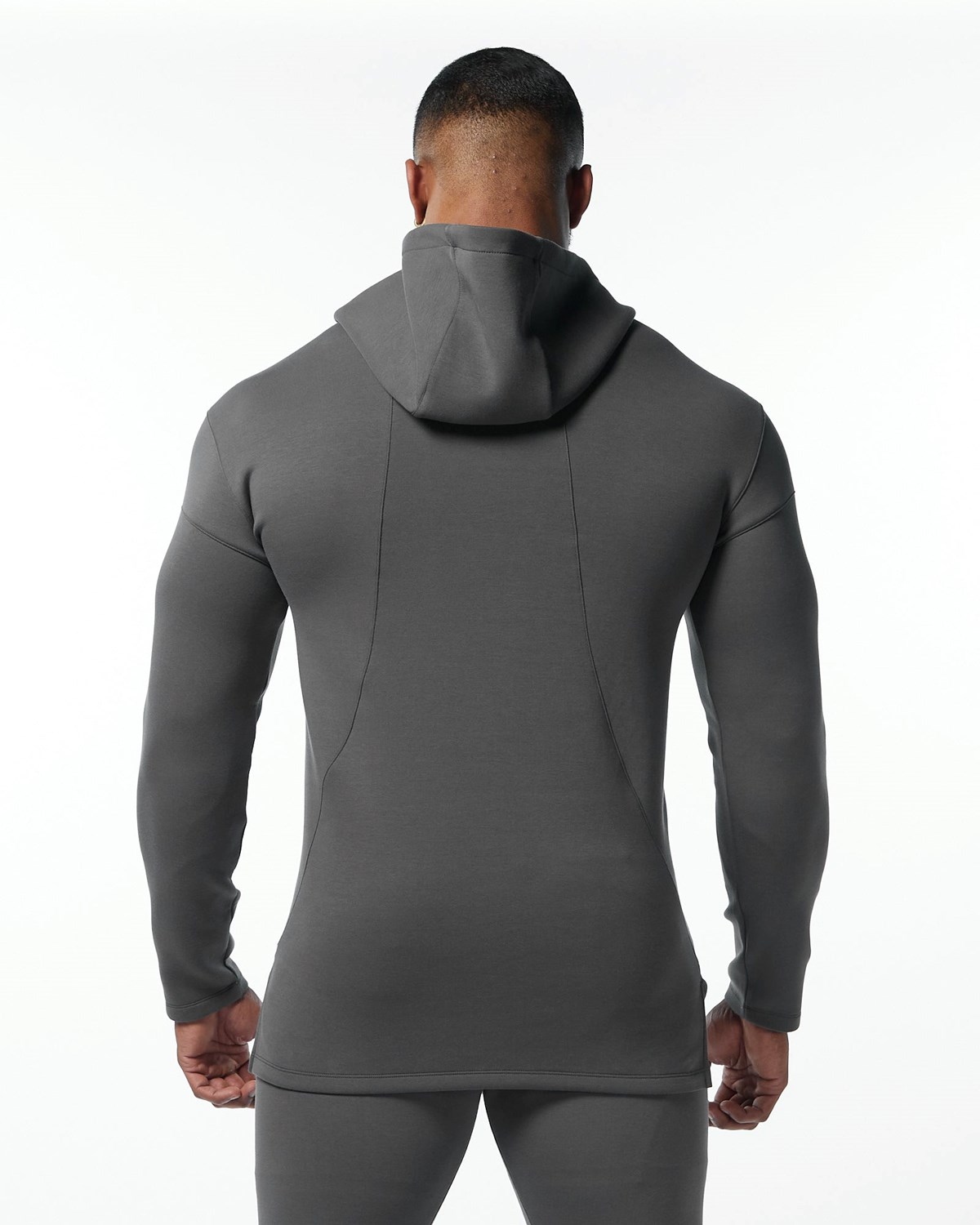 Alphalete Fitted Interlock Knit Hoodie Charcoal | 942-UEHXKN