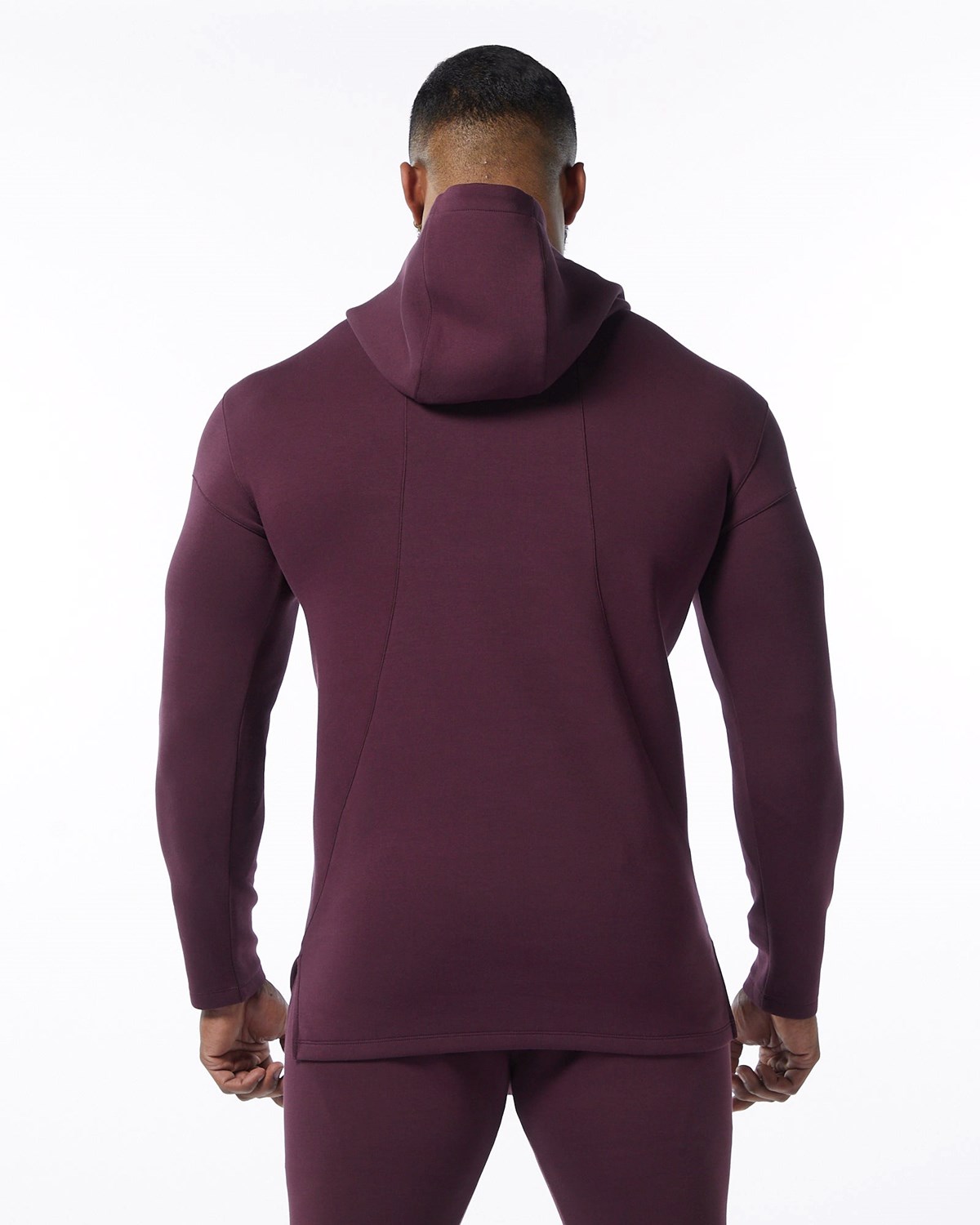 Alphalete Fitted Interlock Knit Hoodie Merlot | 074-SZYKUG