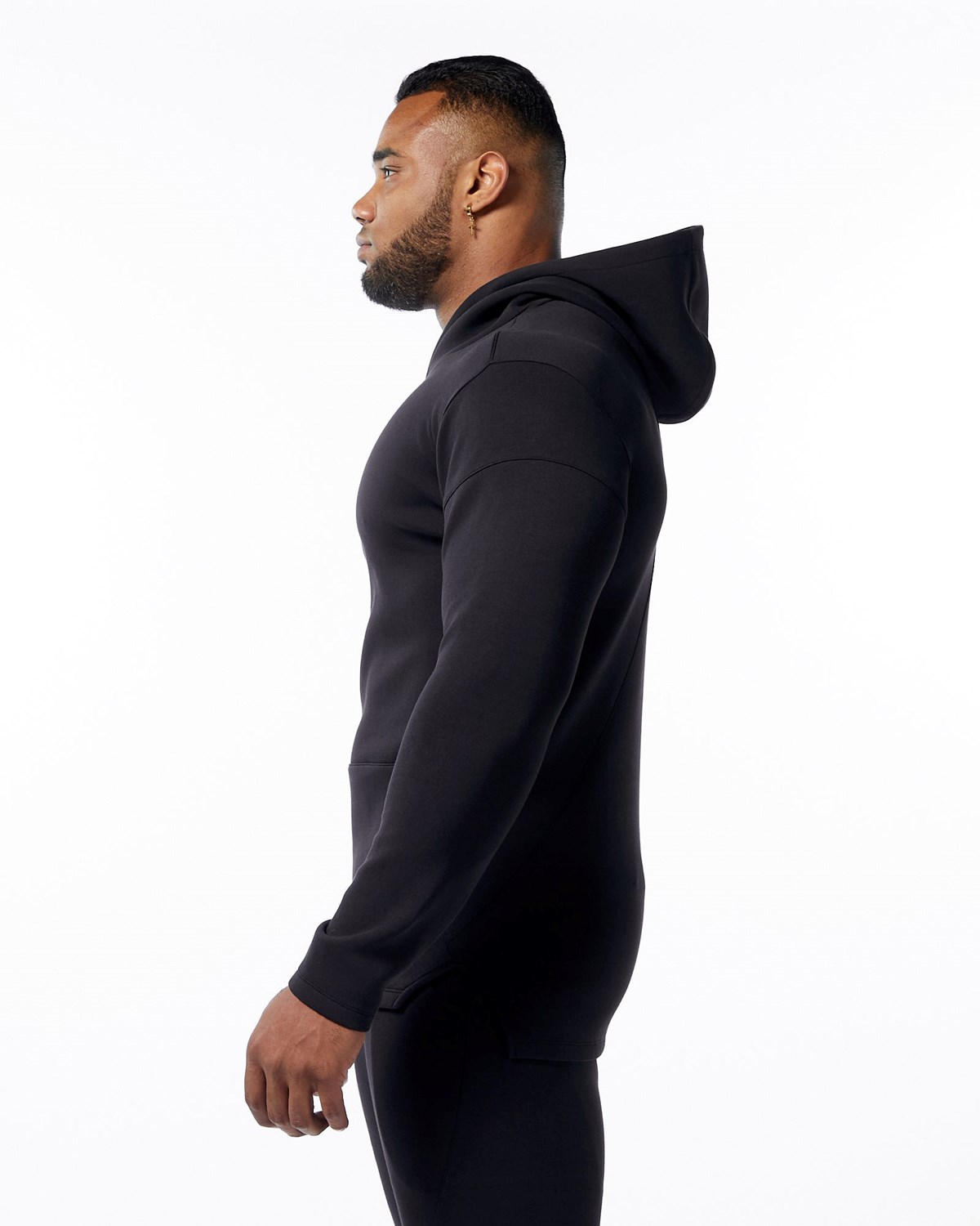 Alphalete Fitted Interlock Knit Hoodie Čierne | 230-VAUWDQ