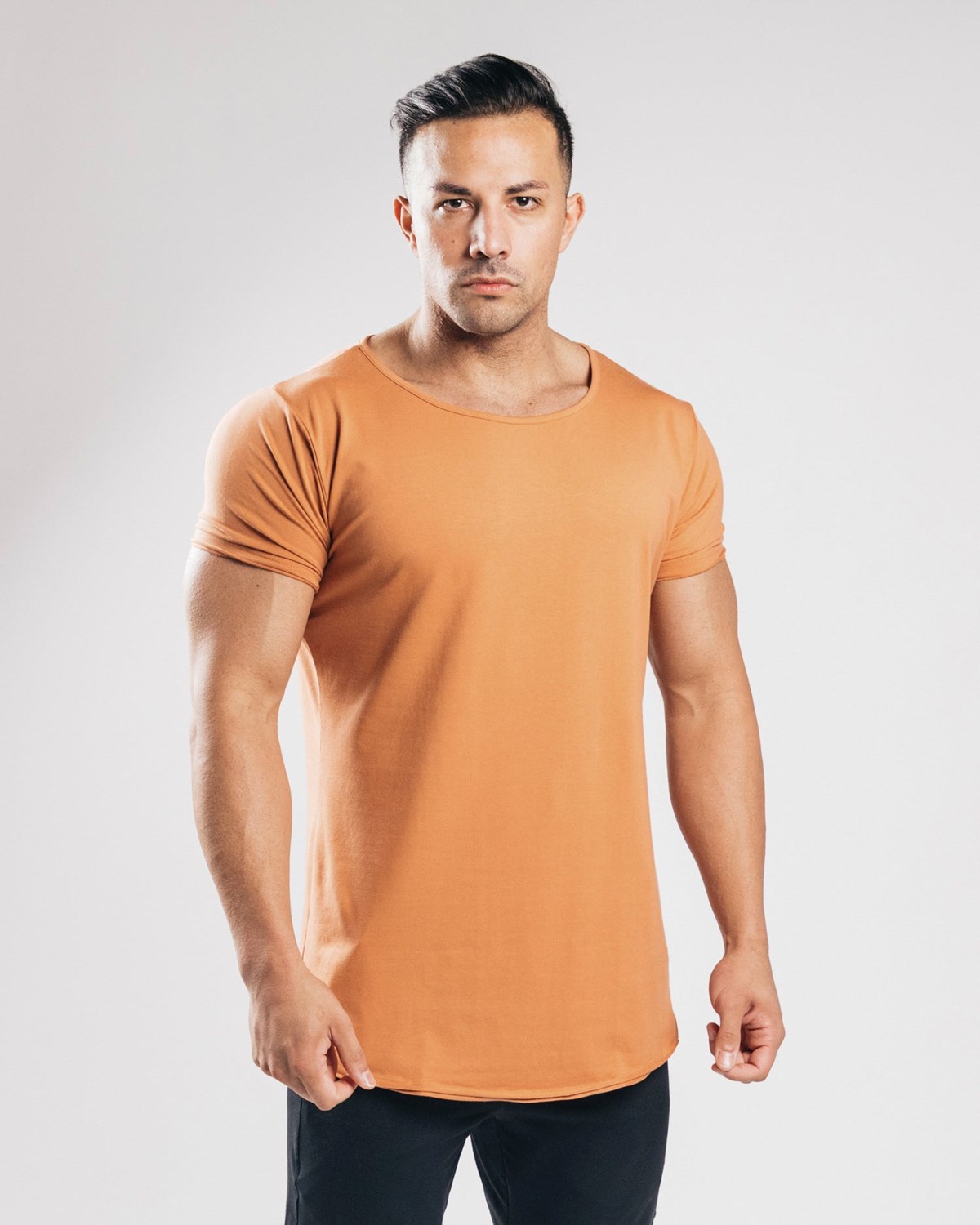 Alphalete Fitted Kratke Sleeve Clay | 420-PXIVLD