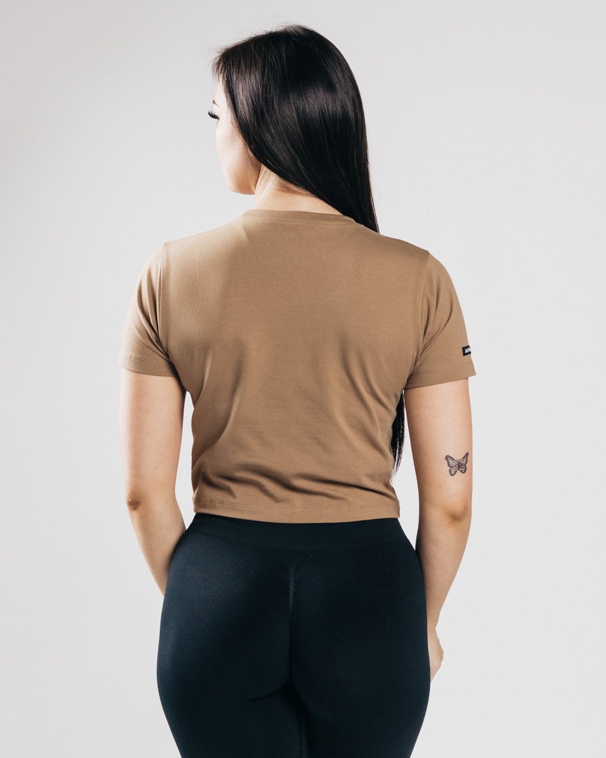 Alphalete Fitted Performance Crop Top Tmavo | 976-BKWJME