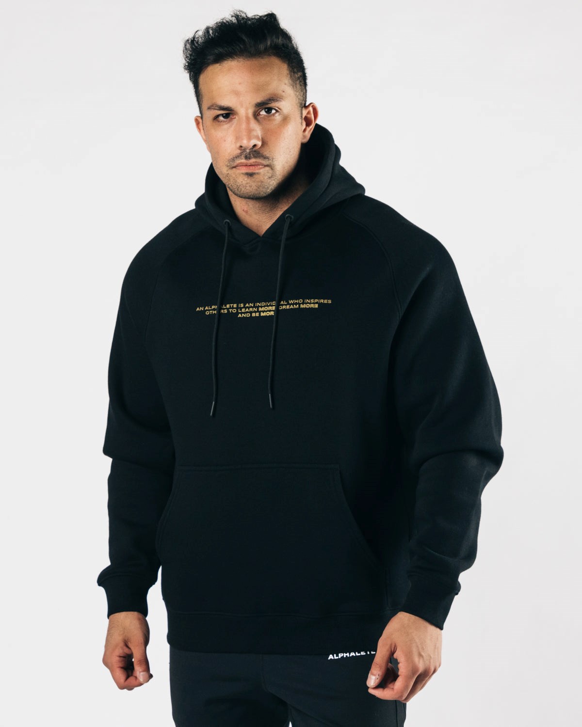 Alphalete Fitted Performance Hoodie Čierne Zlate | 159-GWVBOQ