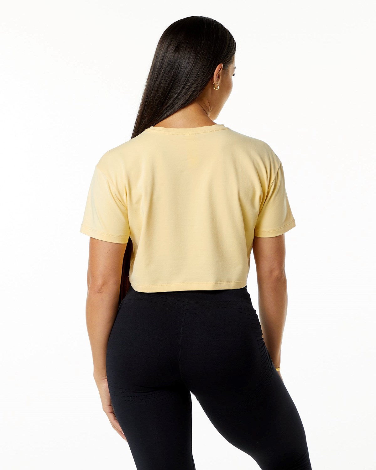 Alphalete Fitted Performance Kratke Sleeve Crop Daffodil | 279-HVBRLP