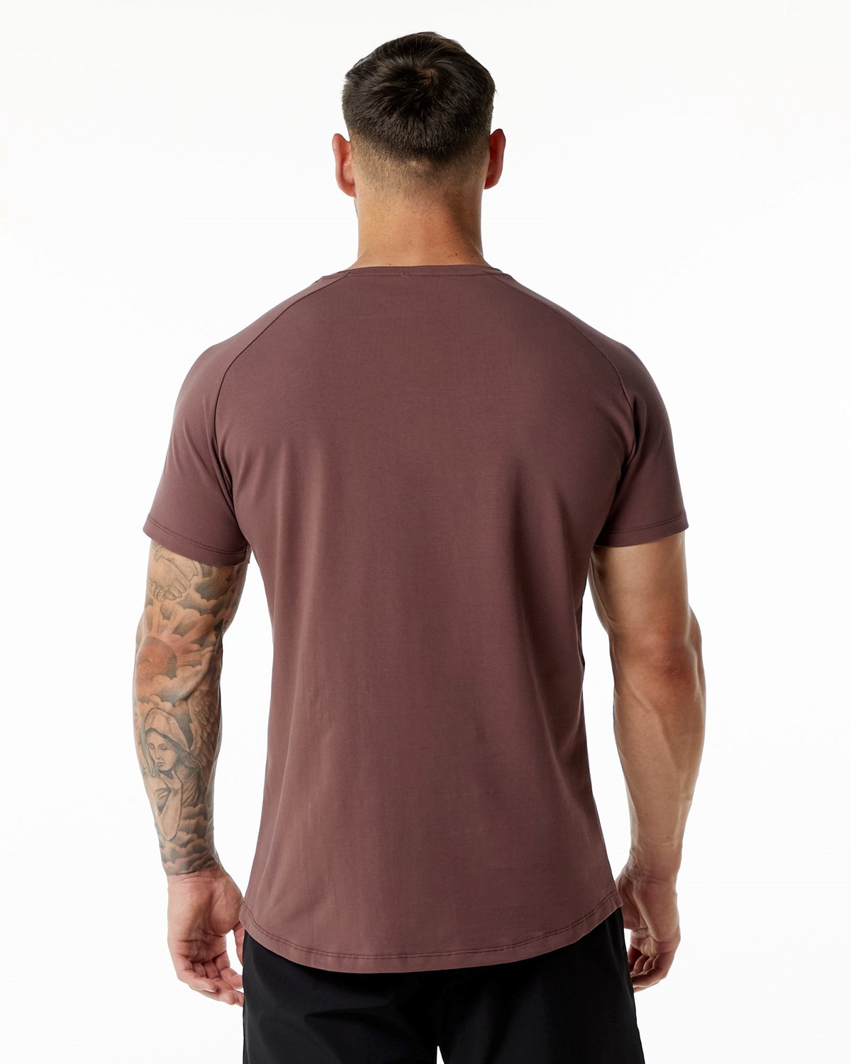 Alphalete Fitted Performance Kratke Sleeve Merlot | 417-DCKHXG