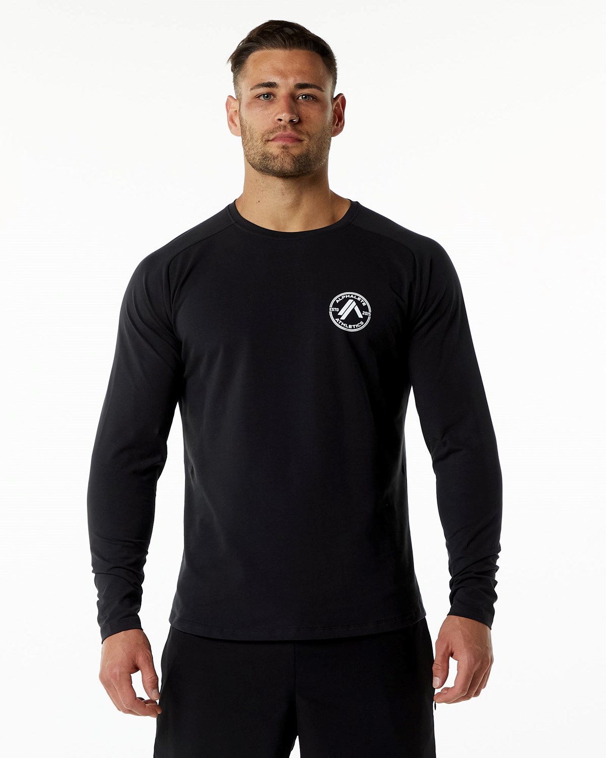 Alphalete Fitted Performance Long Sleeve Čierne | 213-NSAUDI