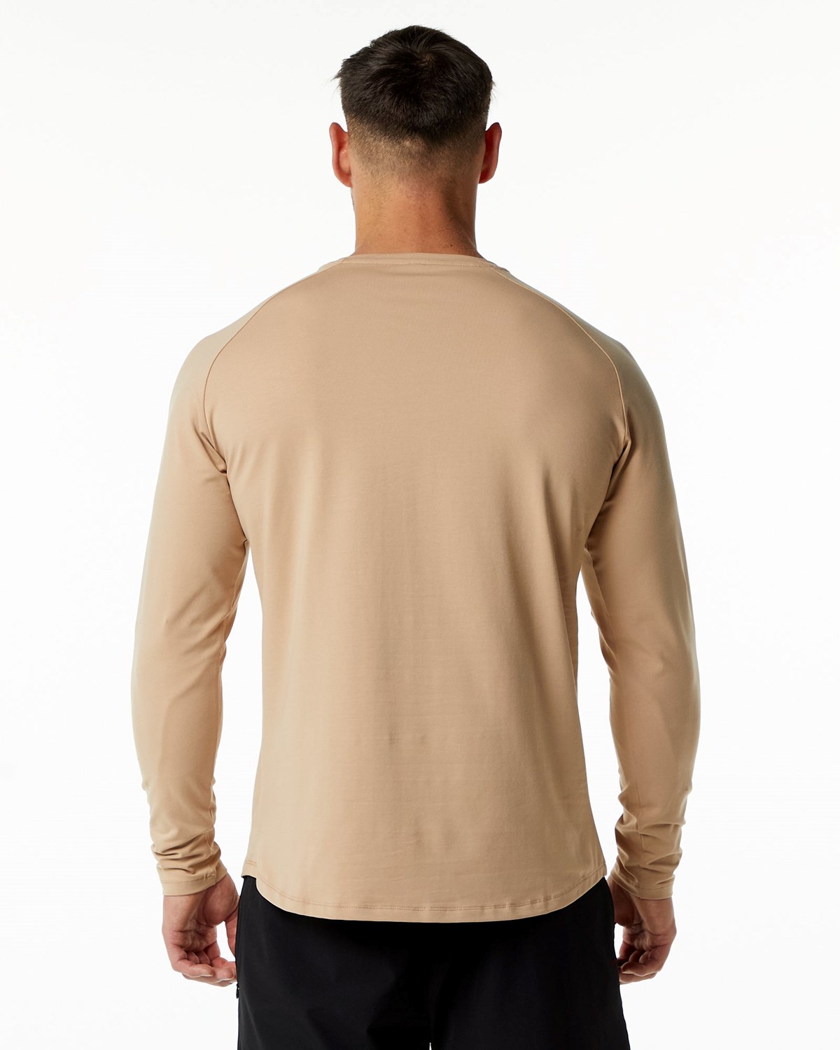 Alphalete Fitted Performance Long Sleeve Taupe | 302-QMXVWF