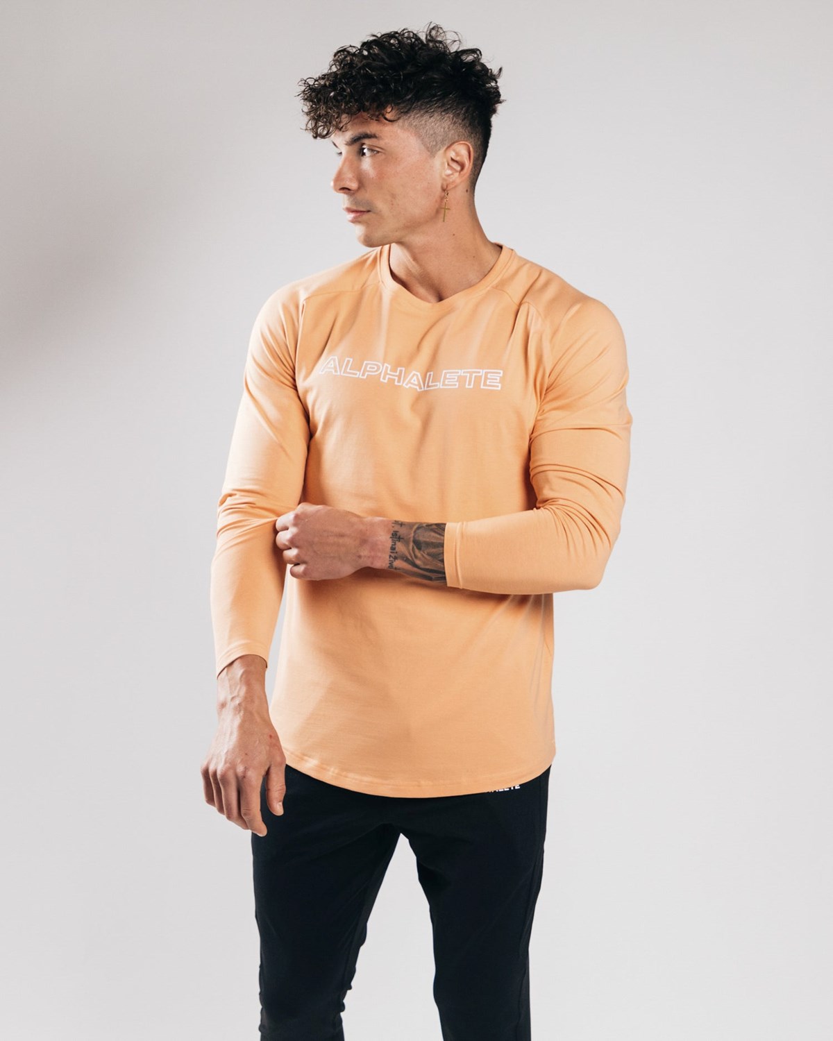 Alphalete Fitted Performance Long Sleeve Oranžové | 745-BZECLJ