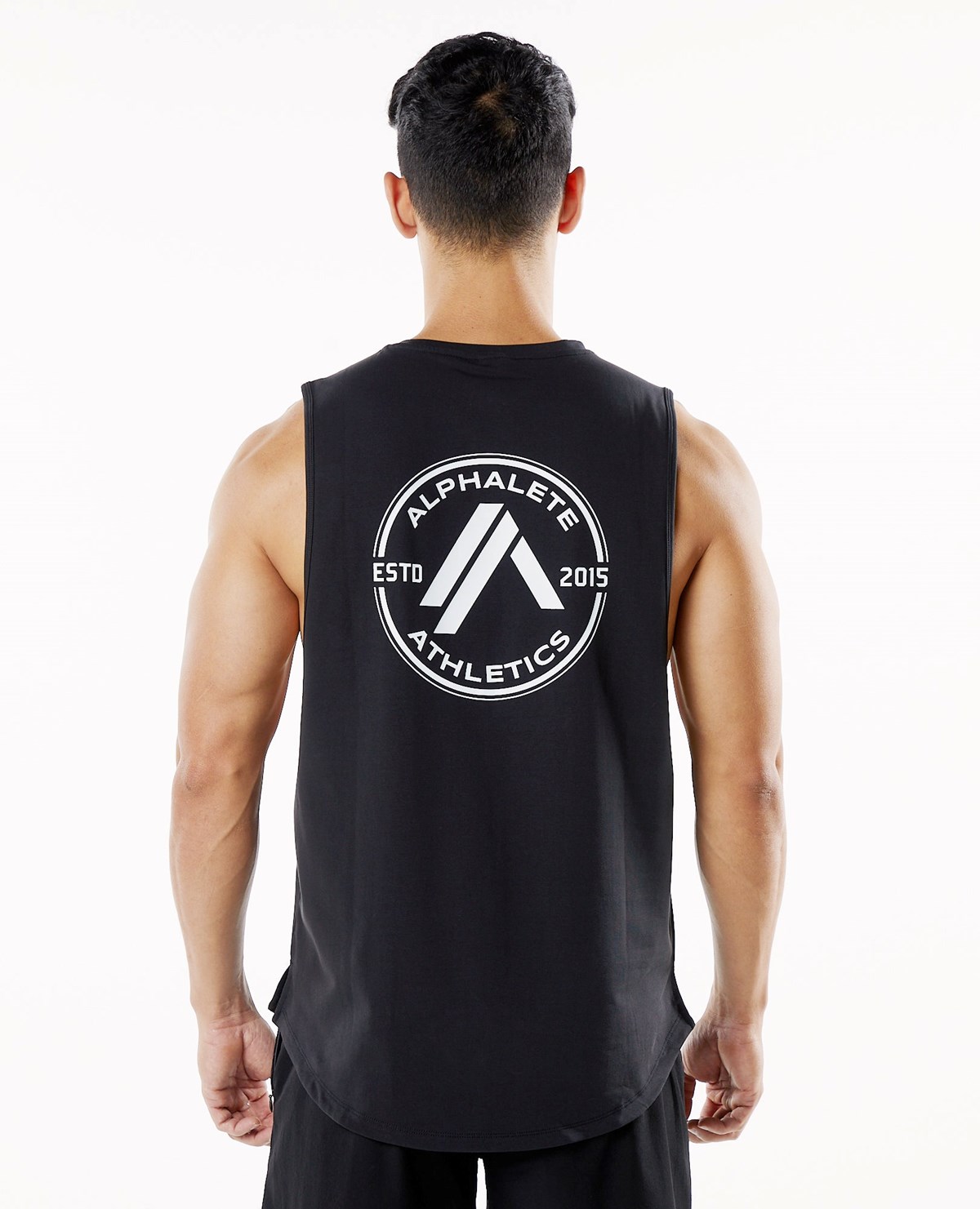 Alphalete Fitted Performance Tank Čierne | 963-RFUGLI