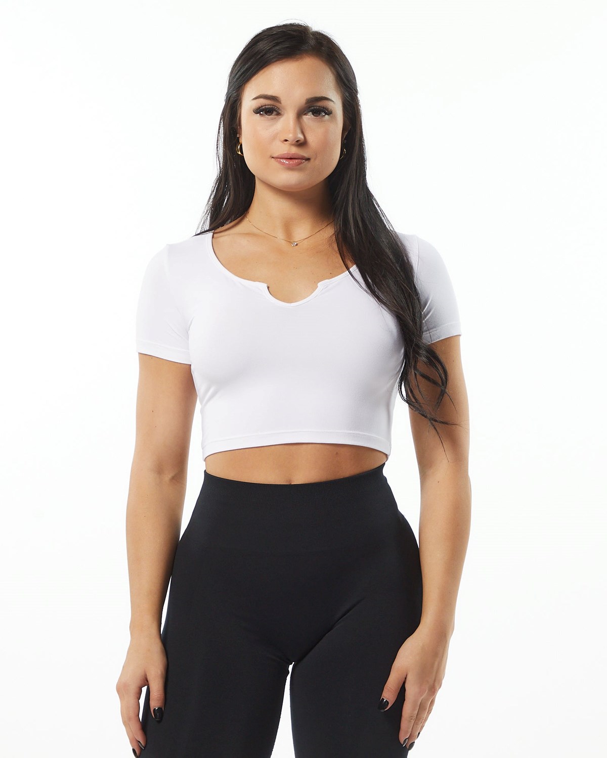 Alphalete Fitted Tee Biele | 157-BQSLYW