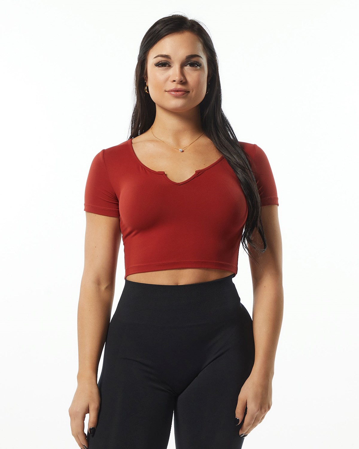 Alphalete Fitted Tee Cherry | 470-XOBCUV