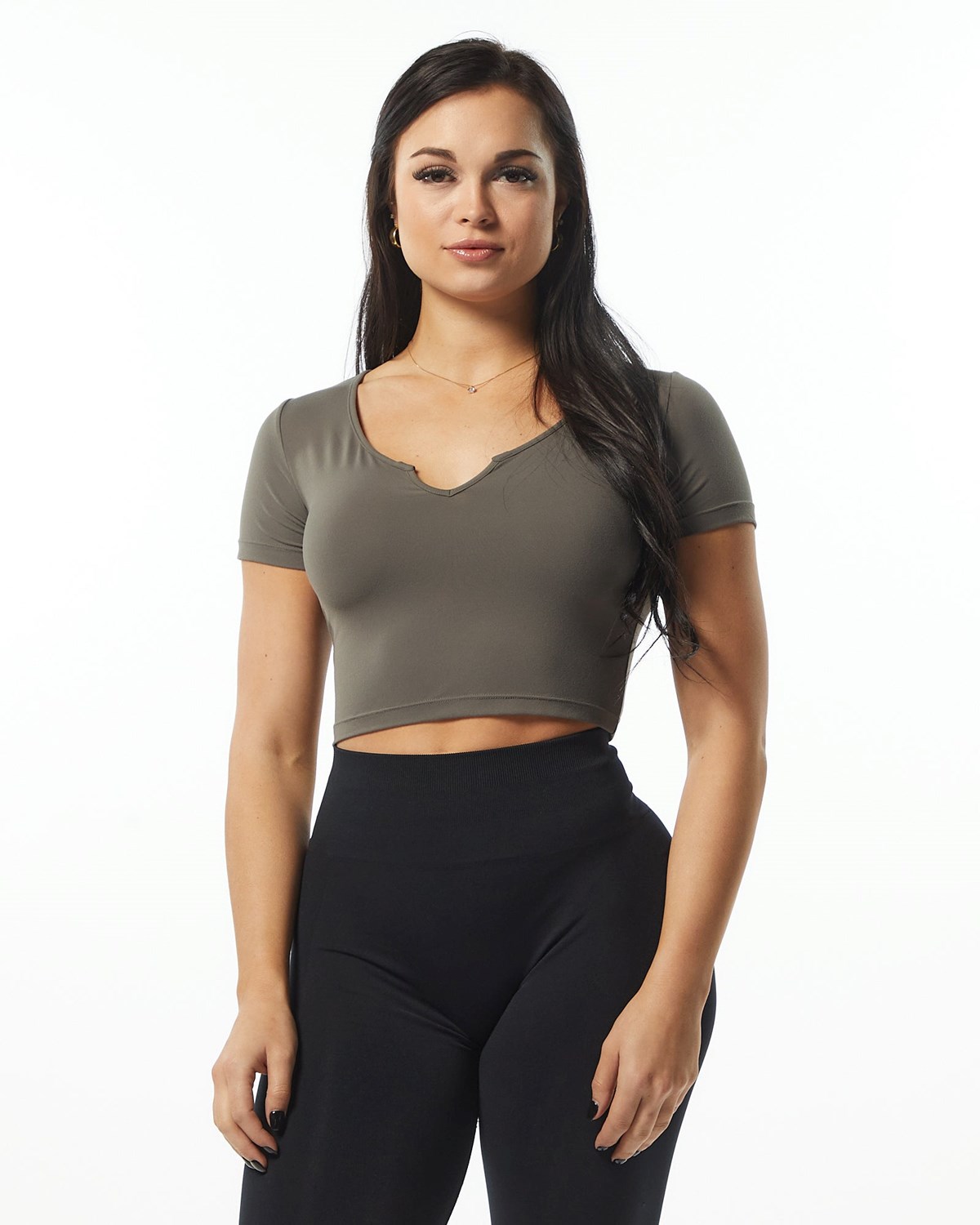 Alphalete Fitted Tee Siva | 418-EINLKZ