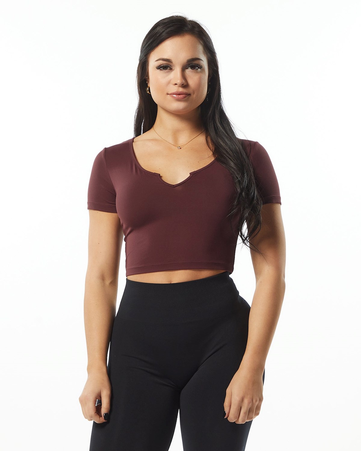 Alphalete Fitted Tee Wine | 165-VMTYUC