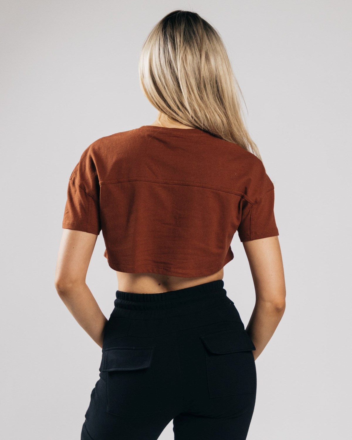 Alphalete Heavy Bavlnene Dropped Shoulder Crop Meď | 359-ZGHUXB