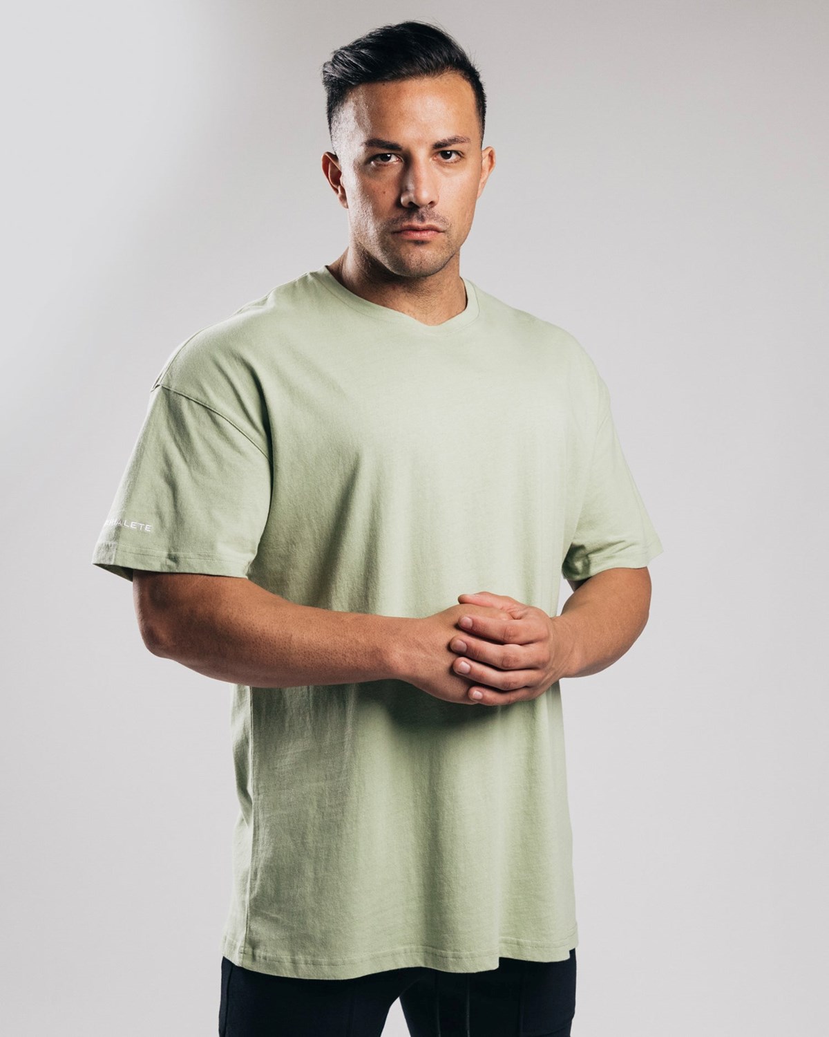 Alphalete Heavy Bavlnene Dropped Shoulder Tee Matcha | 427-OZMIFG