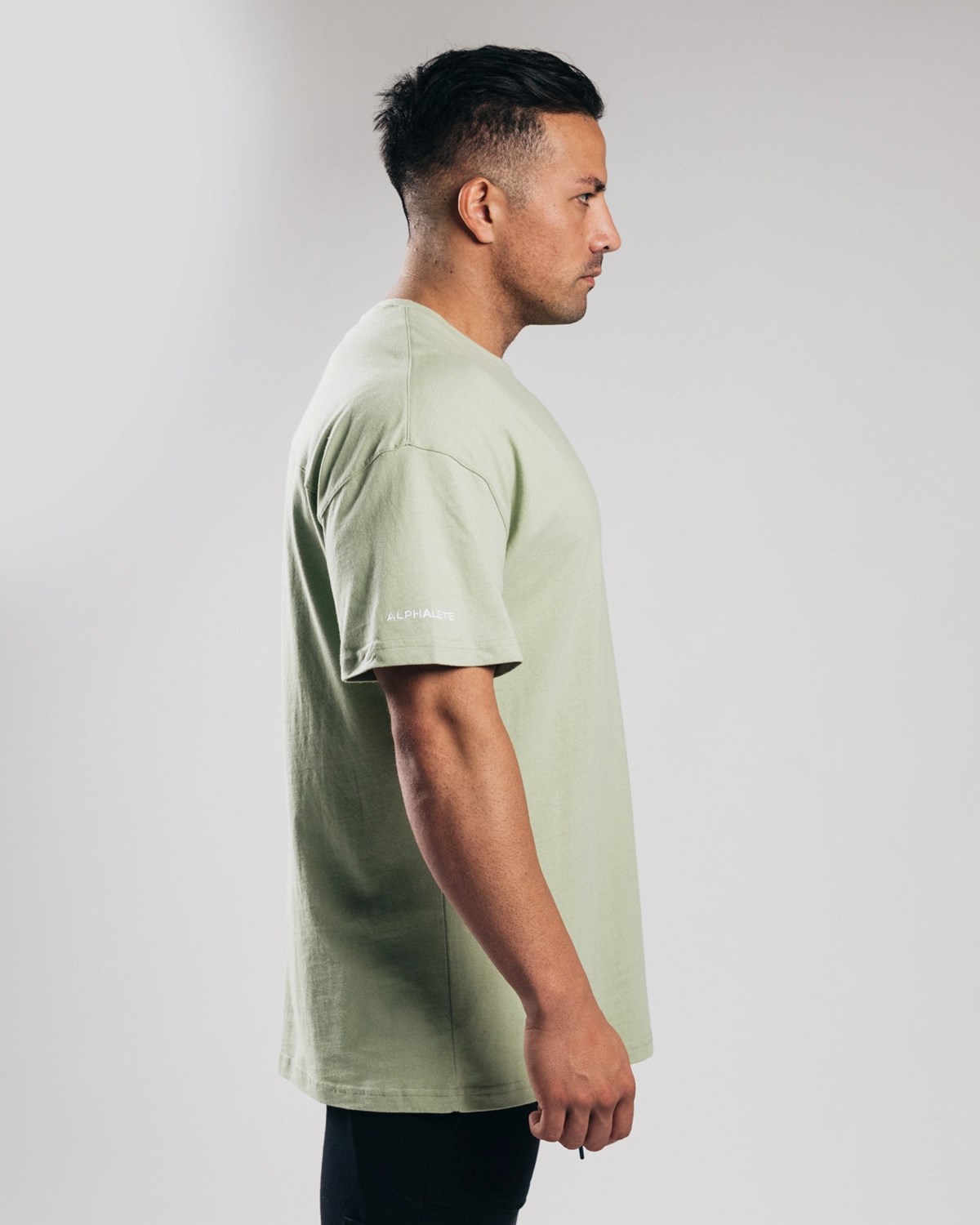 Alphalete Heavy Bavlnene Dropped Shoulder Tee Matcha | 427-OZMIFG