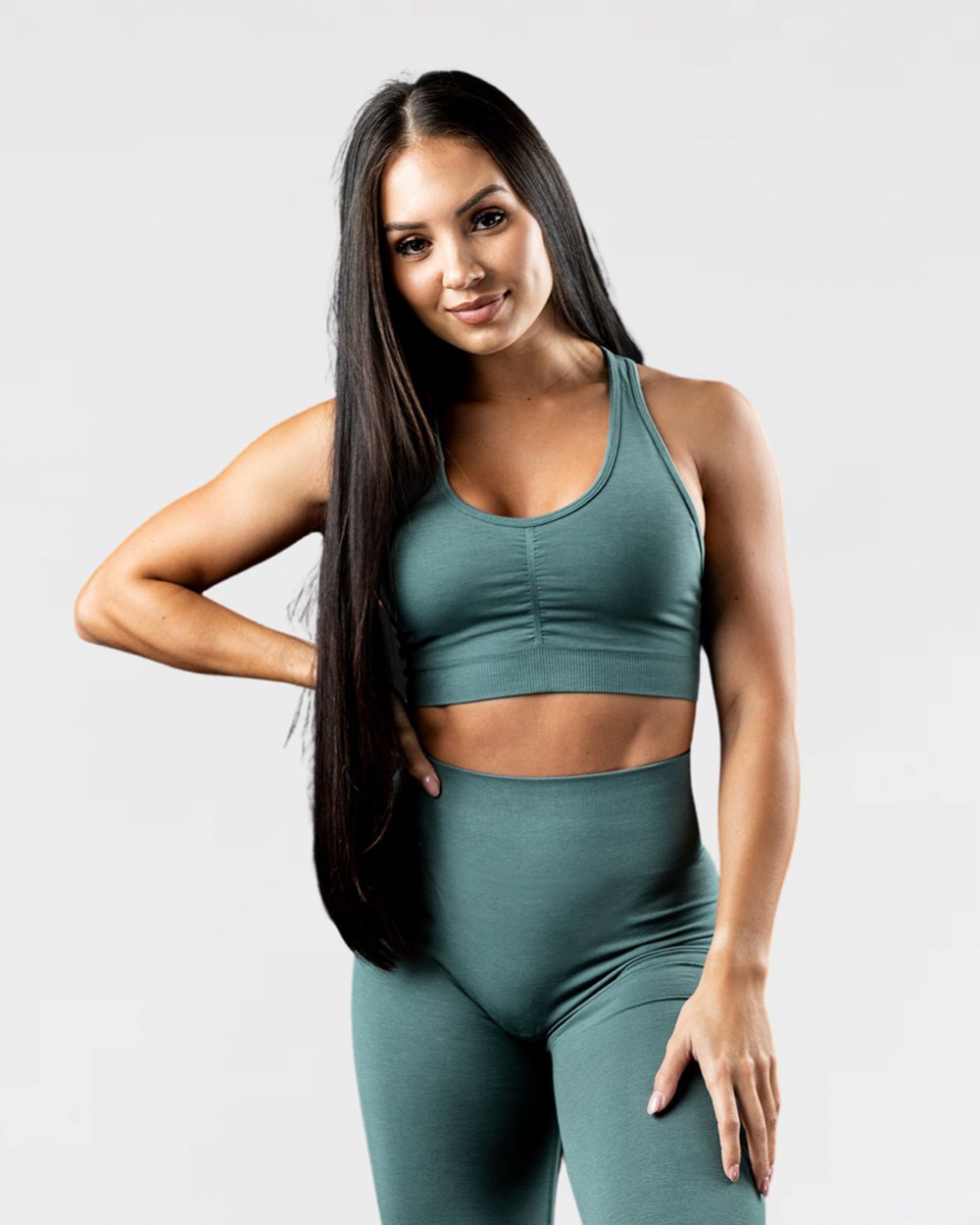 Alphalete High-Impact Seamless Sports Bra Modre | 024-REBUOC