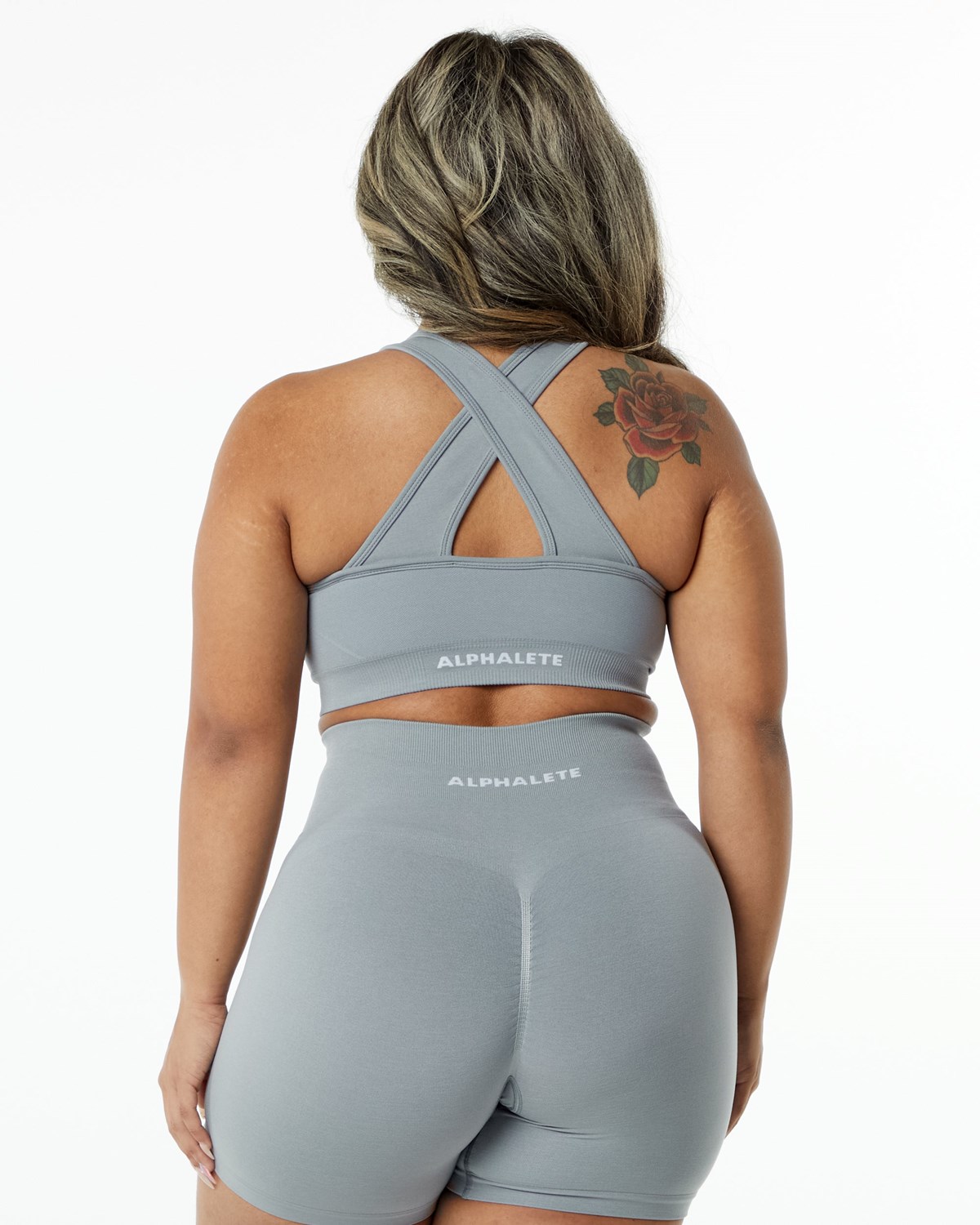 Alphalete High-Impact Seamless Sports Bra Siva | 071-TSDWXY