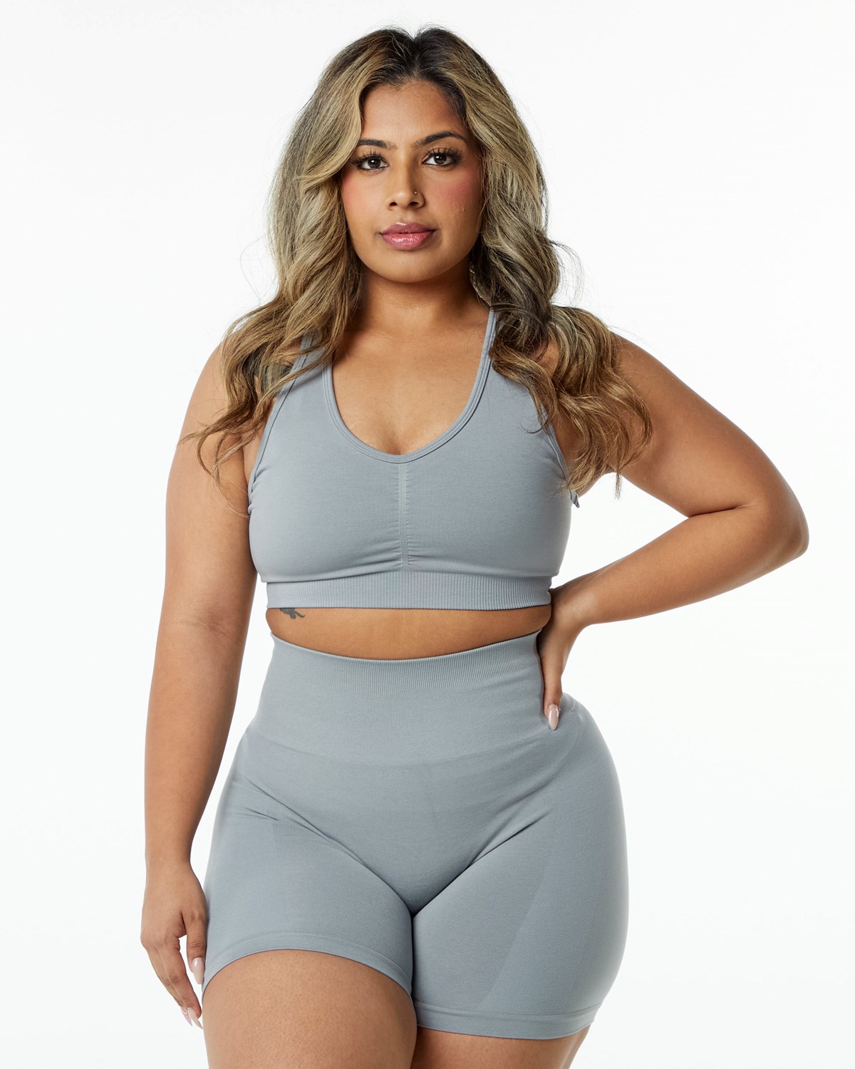 Alphalete High-Impact Seamless Sports Bra Siva | 071-TSDWXY