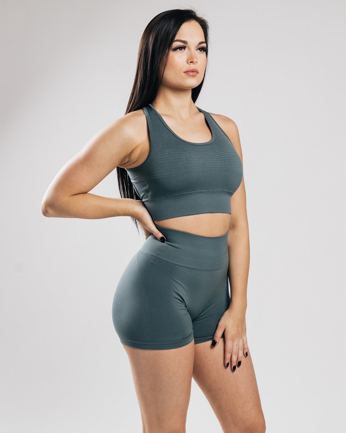 Alphalete High-Impact Seamless Sports Bra Charcoal | 396-QICBWF