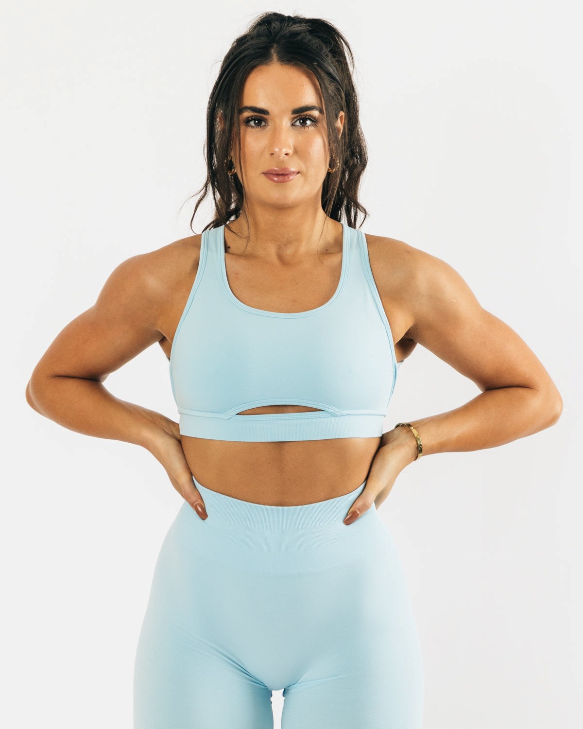 Alphalete High-Impact Seamless Sports Bra Modre | 650-CLDQFT