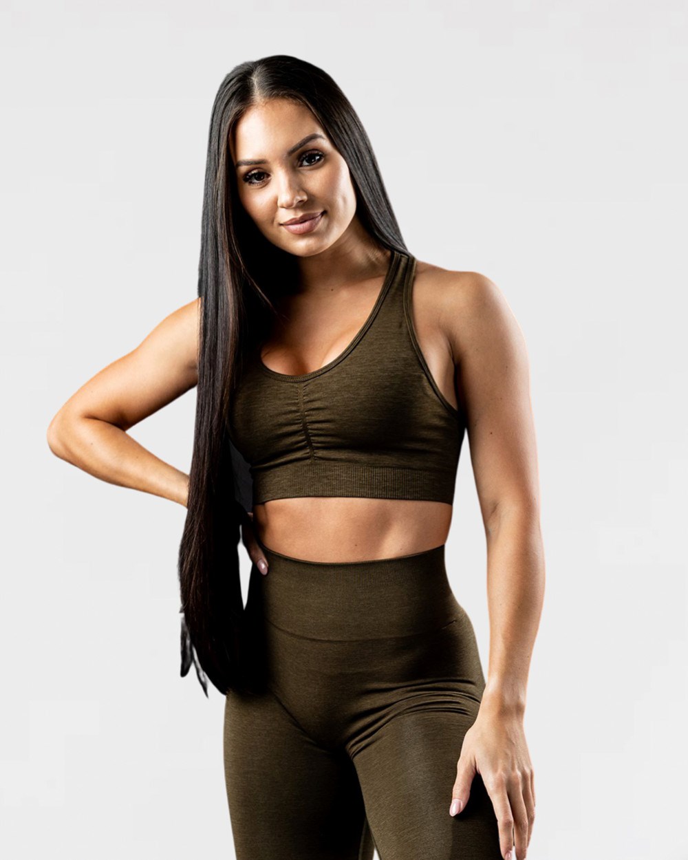 Alphalete High-Impact Seamless Sports Bra Canteen | 805-TNOMBP