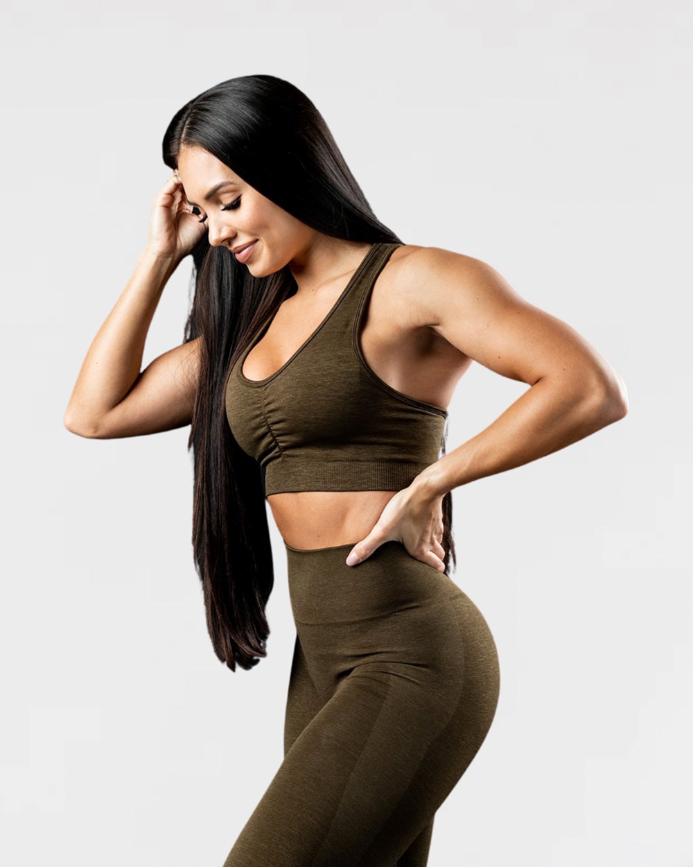 Alphalete High-Impact Seamless Sports Bra Canteen | 805-TNOMBP