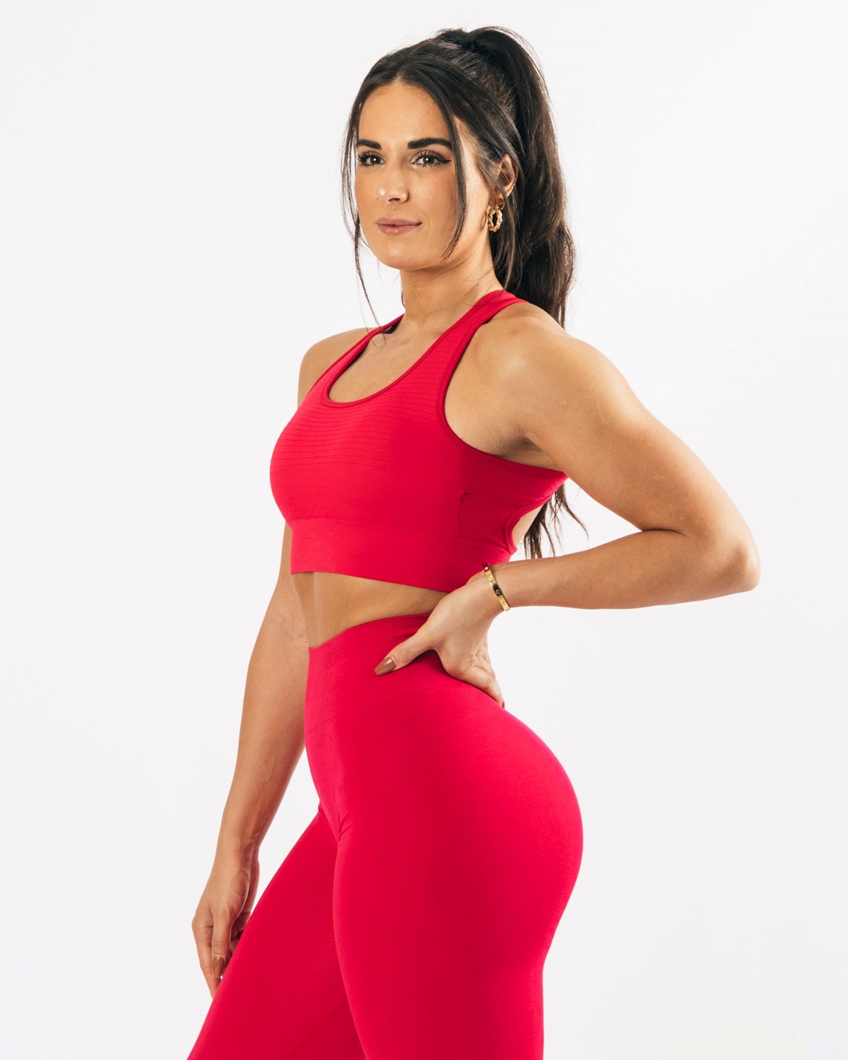 Alphalete High-Impact Seamless Sports Bra Ruzove | 856-BXUSYL