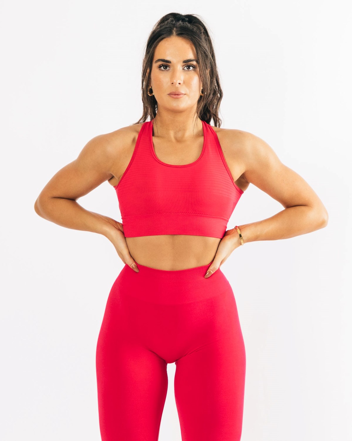 Alphalete High-Impact Seamless Sports Bra Ruzove | 856-BXUSYL