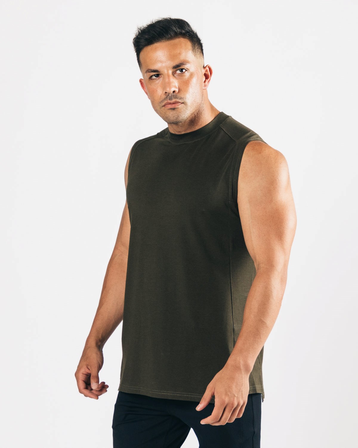 Alphalete High-Neck Premium Cutoff Espresso | 859-VUHNRD