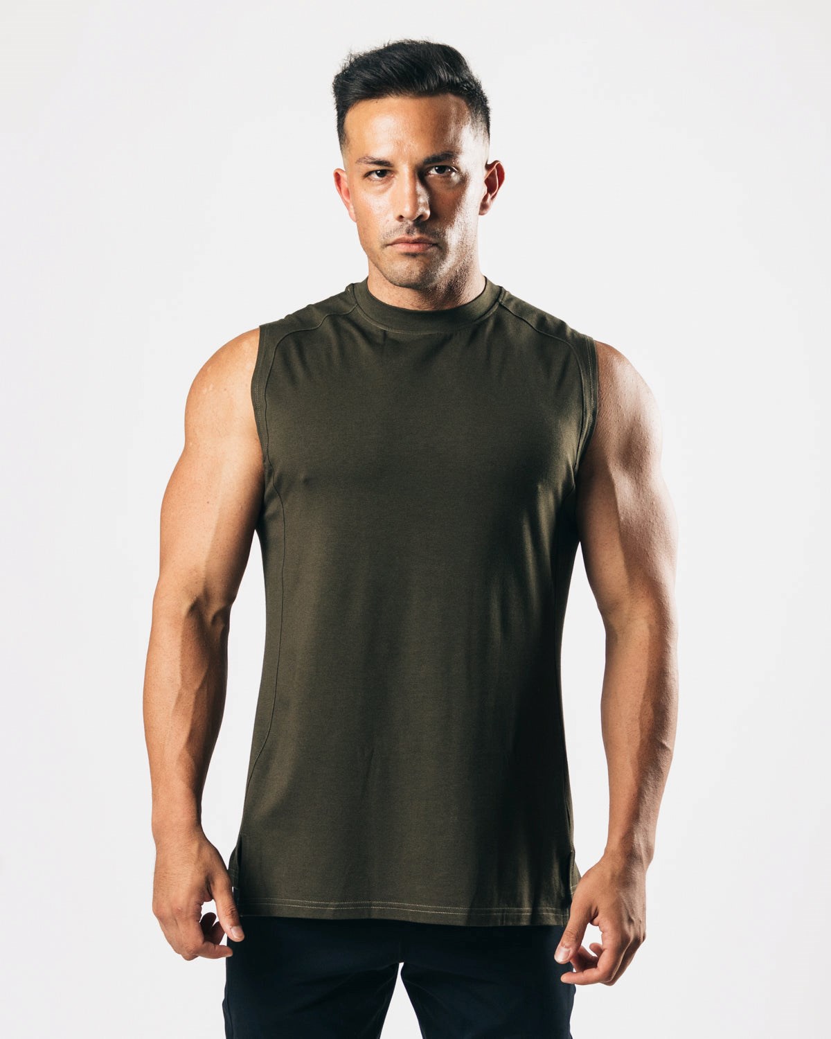 Alphalete High-Neck Premium Cutoff Espresso | 859-VUHNRD