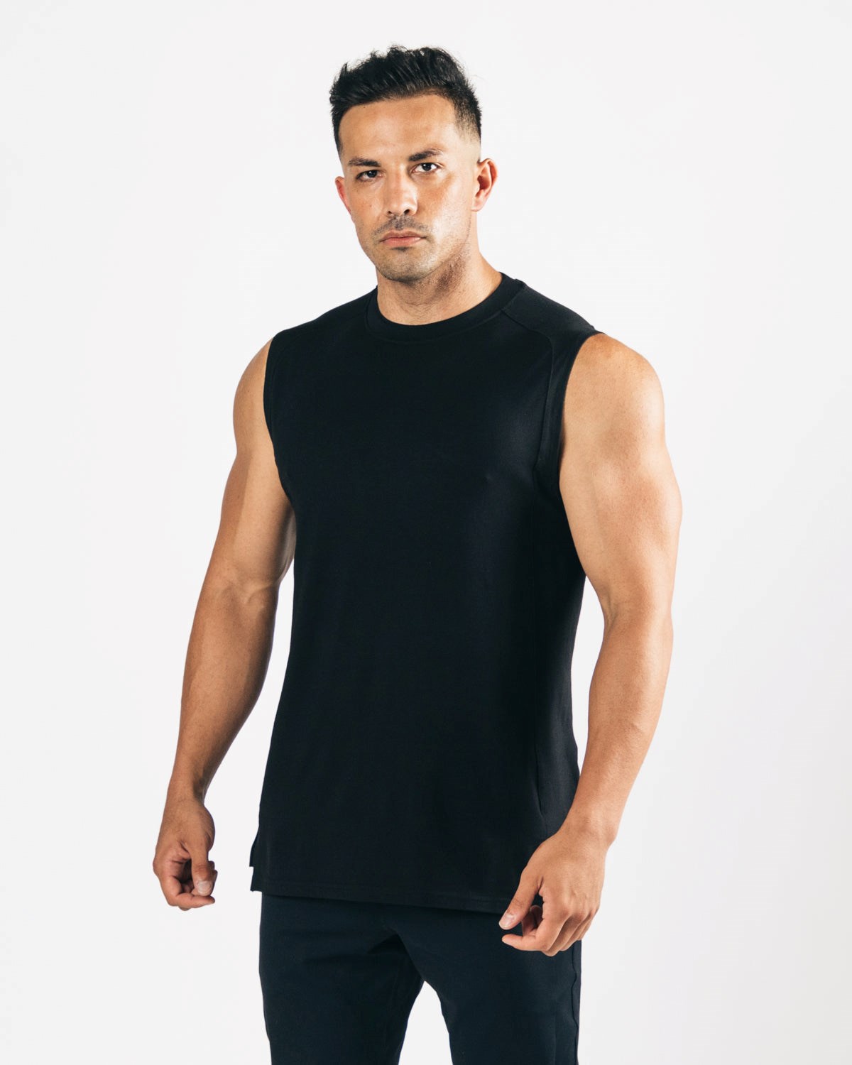 Alphalete High-Neck Premium Cutoff Čierne | 271-HPKMSO