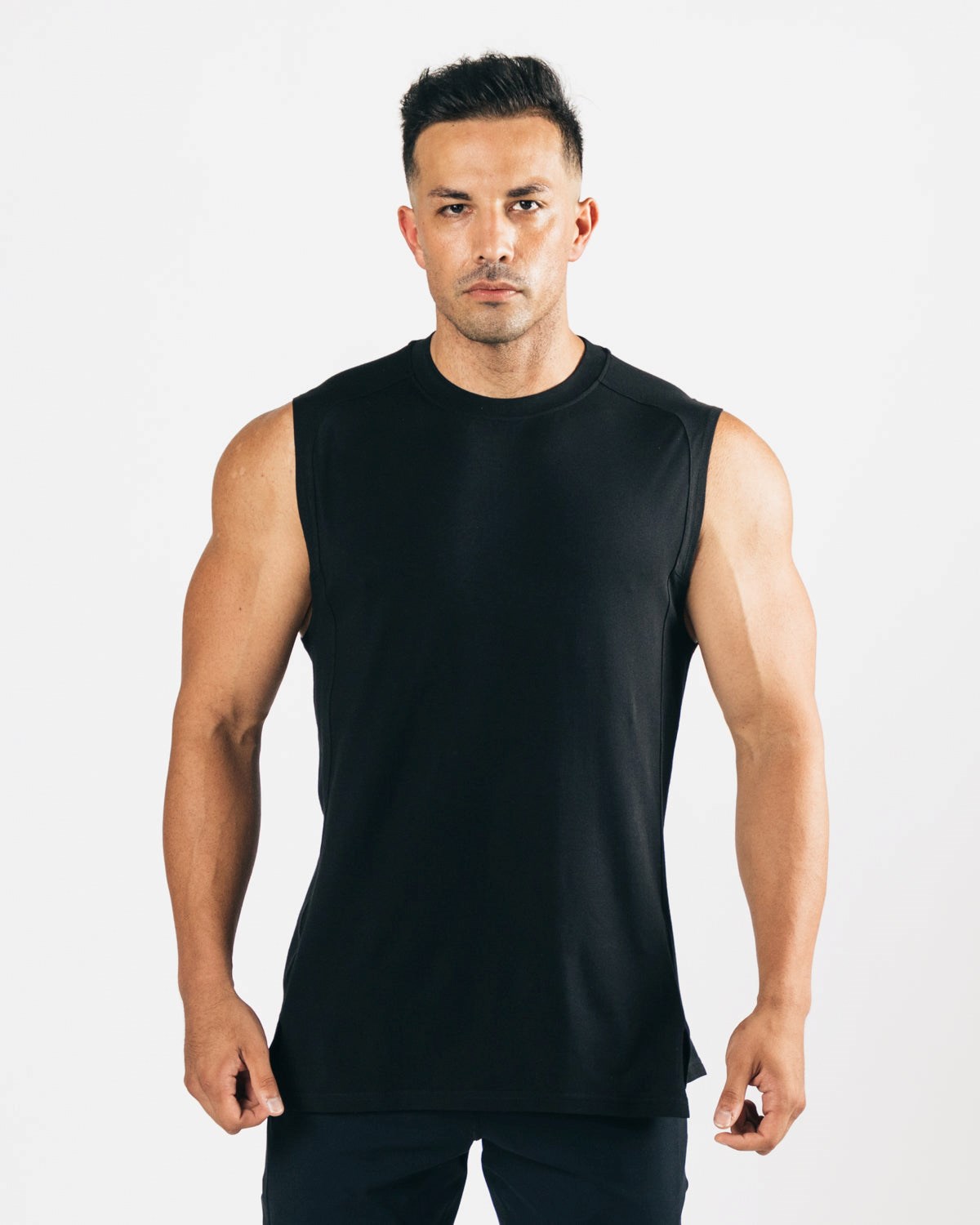 Alphalete High-Neck Premium Cutoff Čierne | 271-HPKMSO