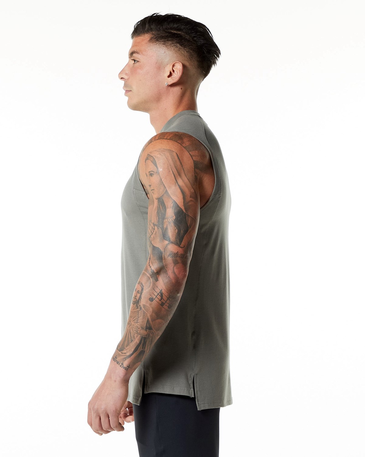 Alphalete High-Neck Premium Tank Siva | 769-HDUAWK