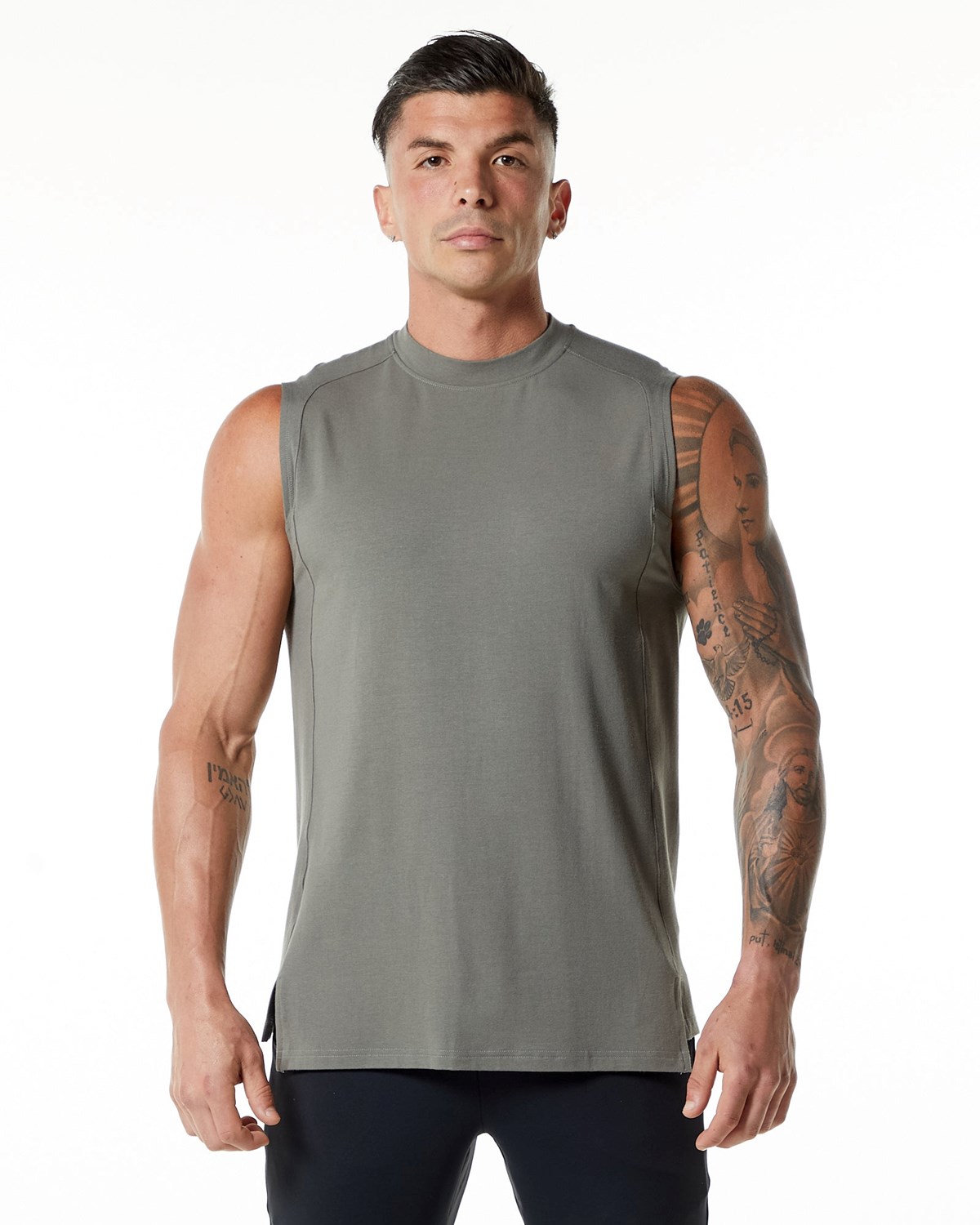 Alphalete High-Neck Premium Tank Siva | 769-HDUAWK