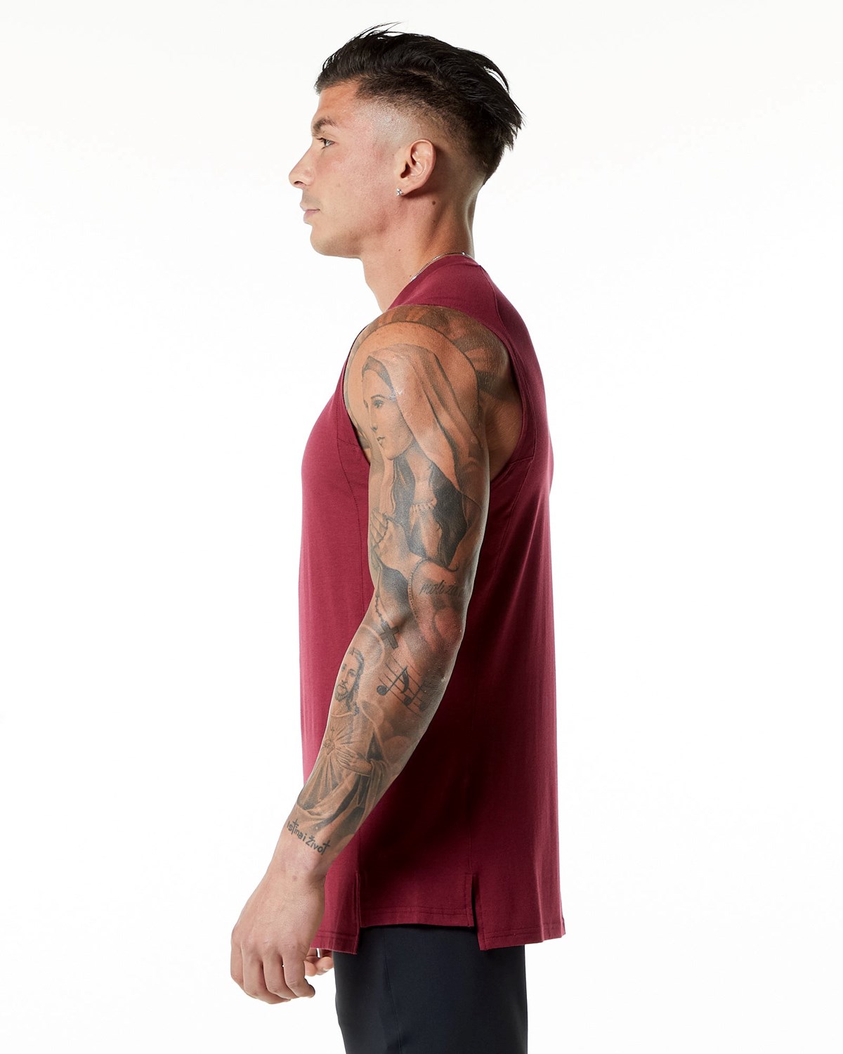 Alphalete High-Neck Premium Tank Červené | 982-MOFLXV