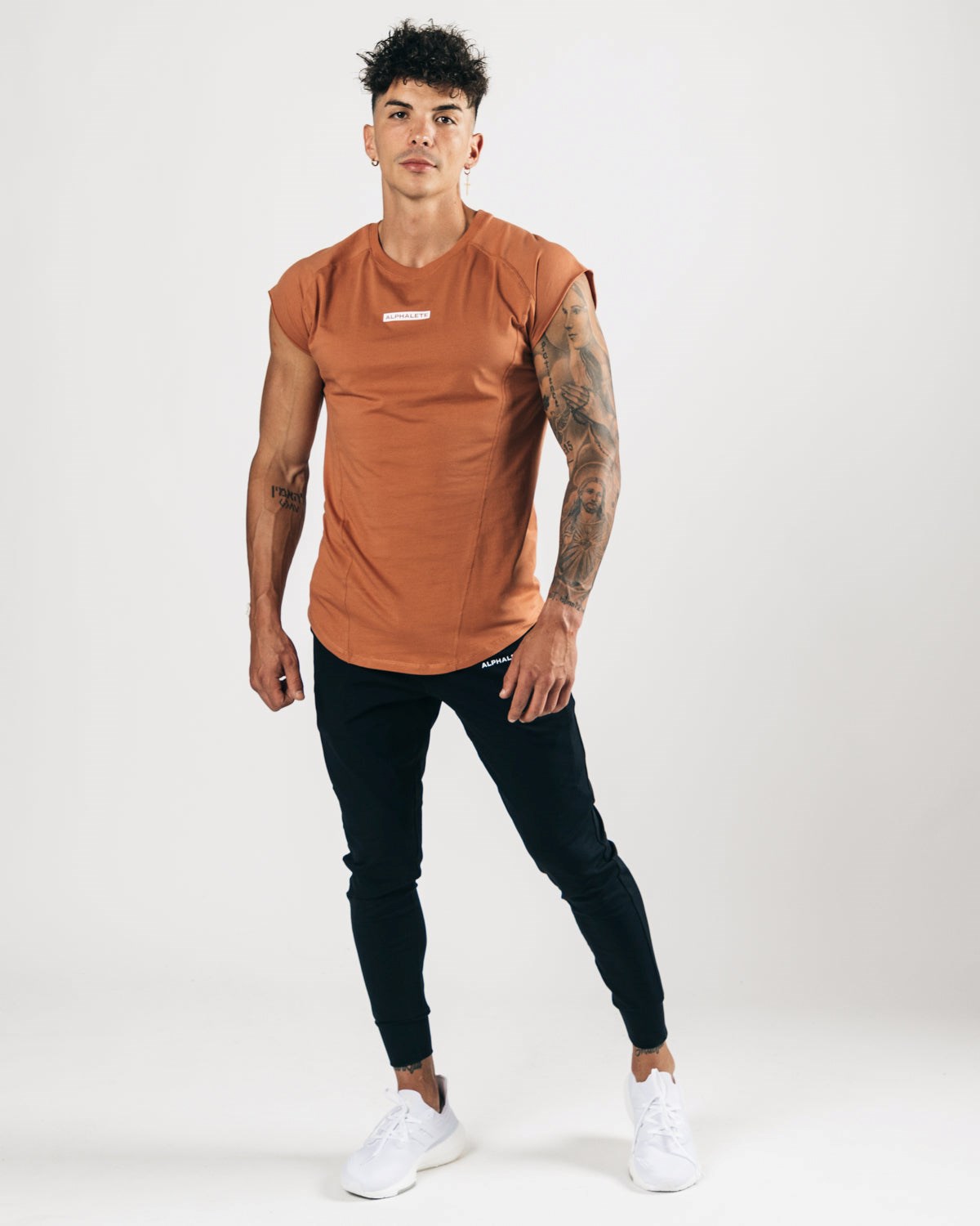 Alphalete High Performance Bez Rukavov Tee Clay | 039-JNHYSF