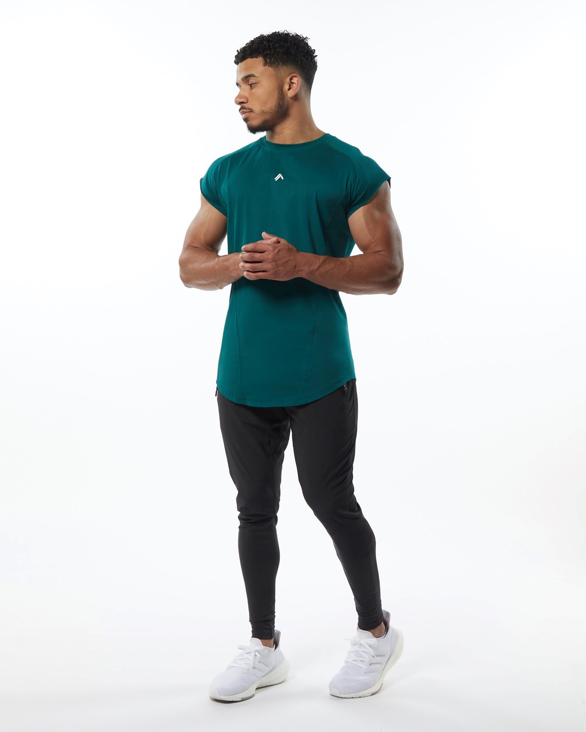 Alphalete High Performance Bez Rukavov Tee Velvet Teal | 153-YCFUWG