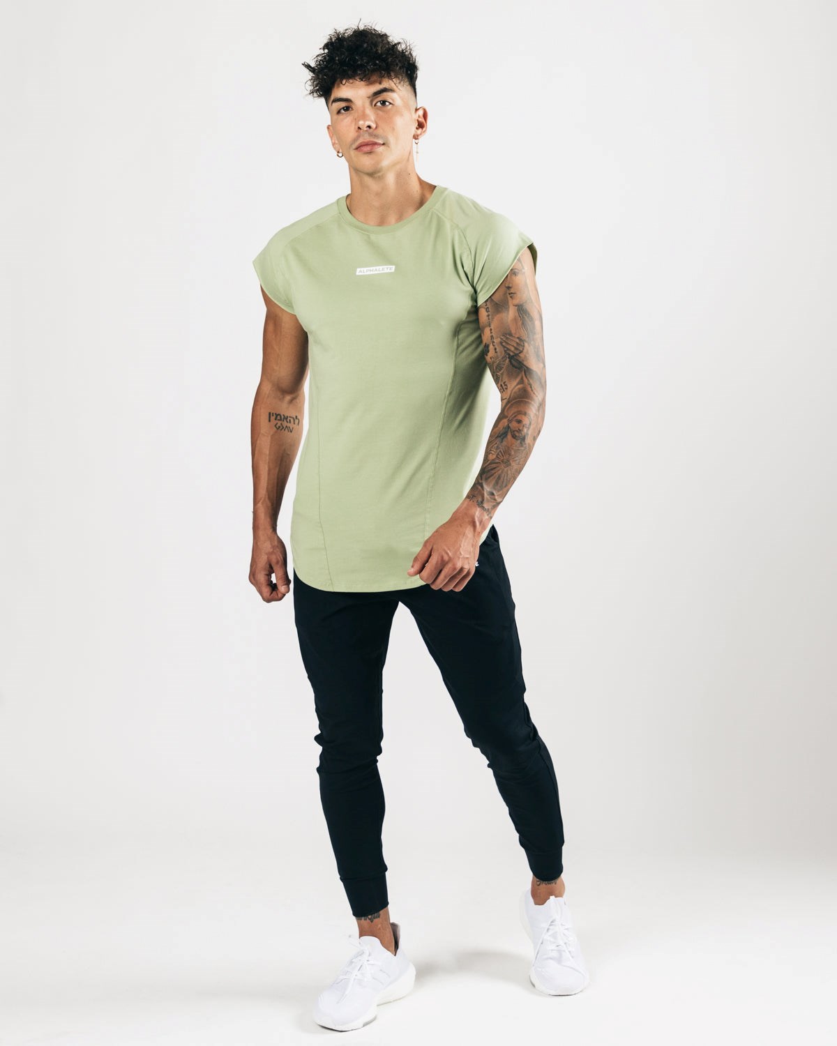 Alphalete High Performance Bez Rukavov Tee Meadow | 370-ZXDFCY