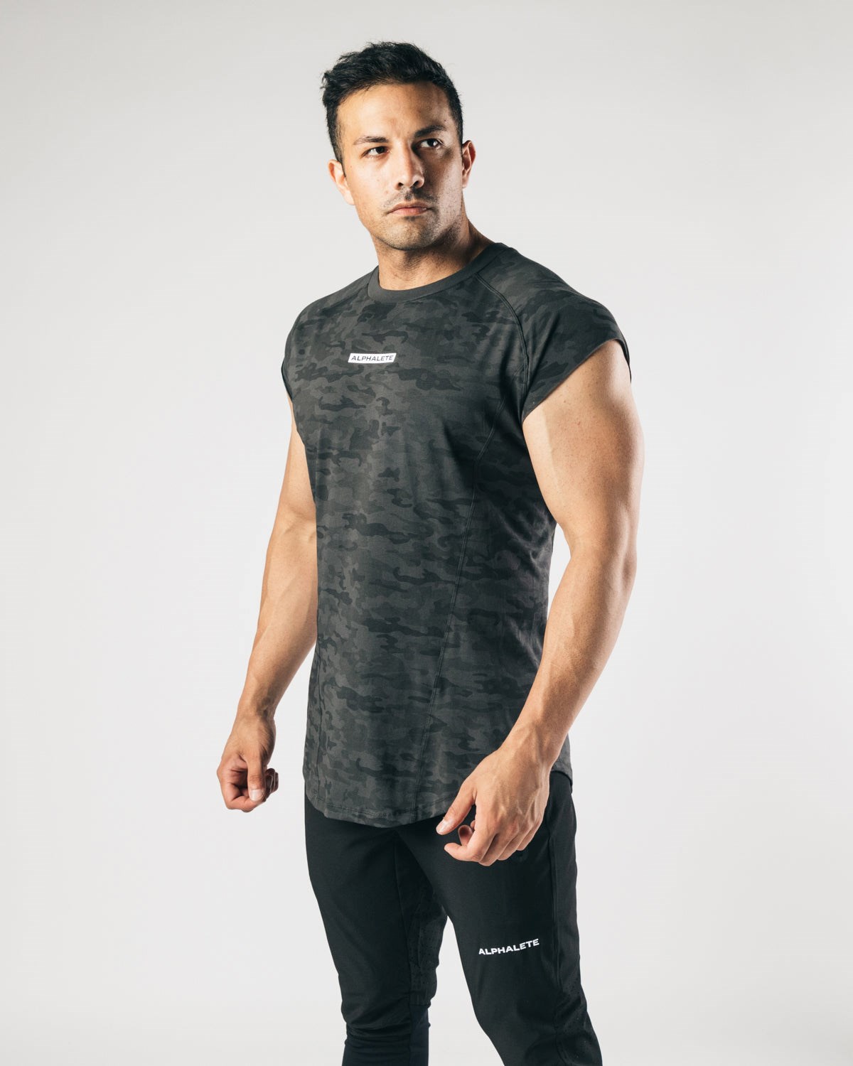 Alphalete High Performance Bez Rukavov Tee Čierne Maskacove | 397-BIYKSV