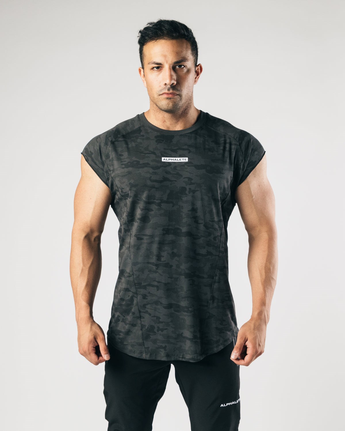 Alphalete High Performance Bez Rukavov Tee Čierne Maskacove | 397-BIYKSV