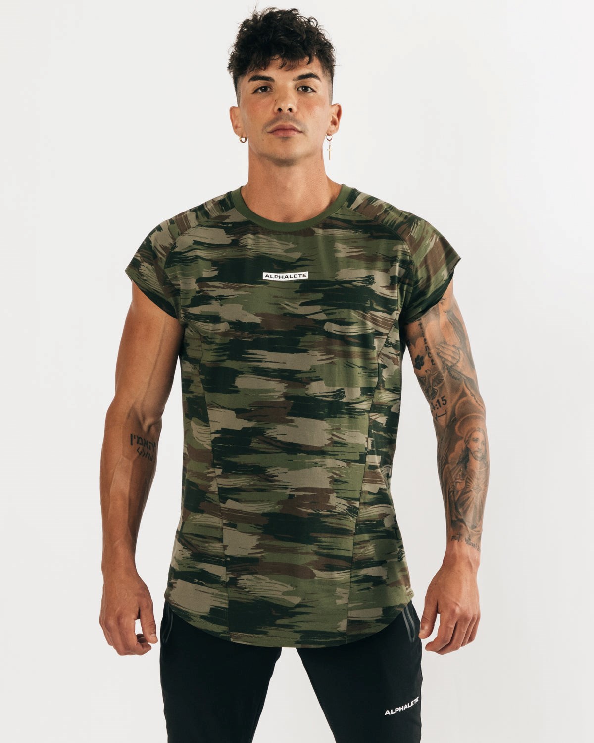 Alphalete High Performance Bez Rukavov Tee Olivovo Zelená Maskacove | 687-OFTAWJ